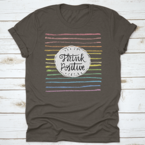 Think Positive Inspiring And Motivational Quote Design T-Shirt