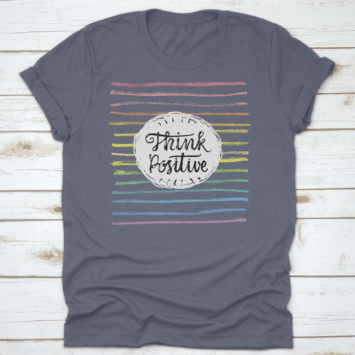 Think Positive Inspiring And Motivational Quote Design T-Shirt