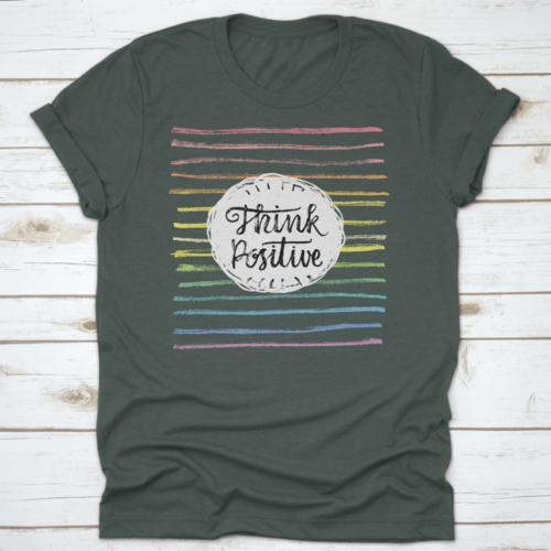 Think Positive Inspiring And Motivational Quote Design T-Shirt