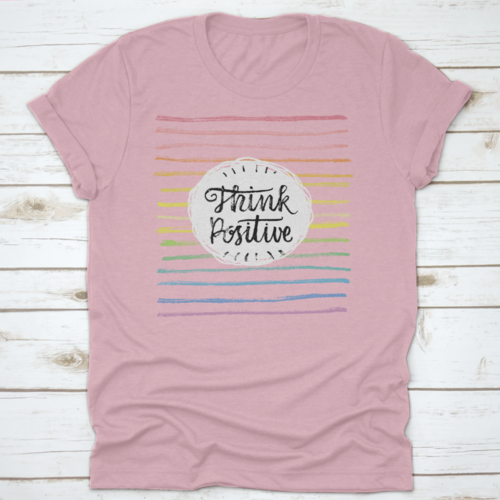 Think Positive Inspiring And Motivational Quote Design T-Shirt