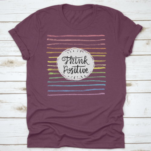 Think Positive Inspiring And Motivational Quote Design T-Shirt