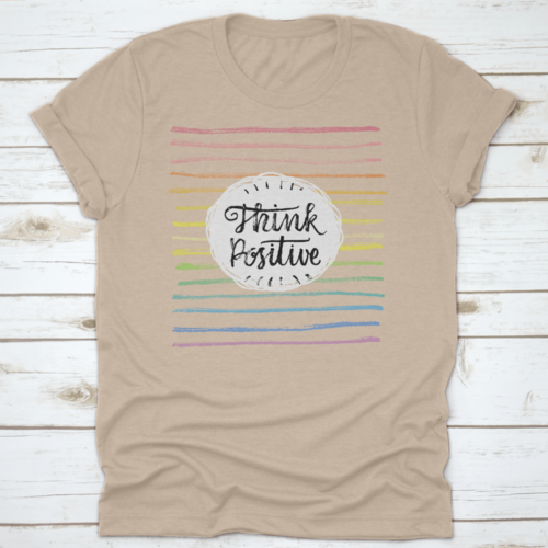 Think Positive Inspiring And Motivational Quote Design T-Shirt