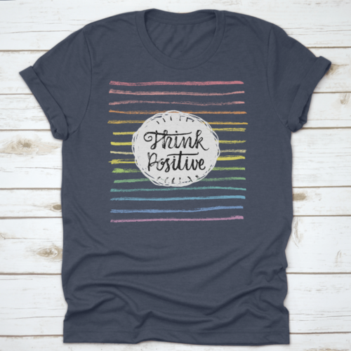 Think Positive Inspiring And Motivational Quote Design T-Shirt