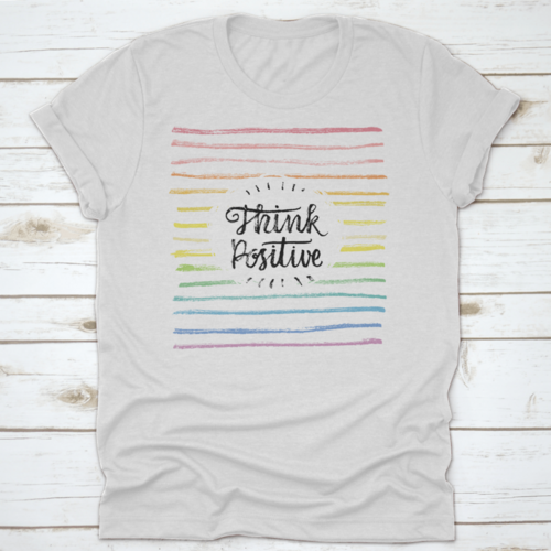 Think Positive Inspiring And Motivational Quote Design T-Shirt